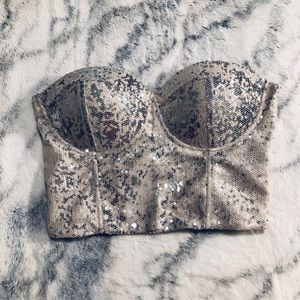 Charlotte Russe Sparkling bustier top